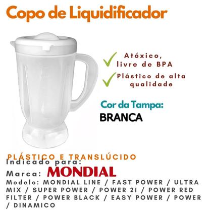 Copo serve para Mondial Line/ Dinâmico / Super/ Power/ Ultra Mix/ Fast Power/ Power2i/ Ultra translúcido - Micromax Imagem de Copo serve para Mondial Line/ Dinâmico / Super/ Power/ Ultra Mix/ Fast Power/ Power2i/ Ultra translúcido