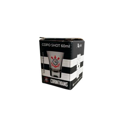 Imagem de Copo Shot Corinthians 60ml  Vidro Resistente + Embalagem Personalizada  Oficial