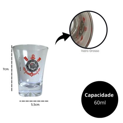Imagem de Copo Shot Corinthians 60ml  Vidro Resistente + Embalagem Personalizada  Oficial