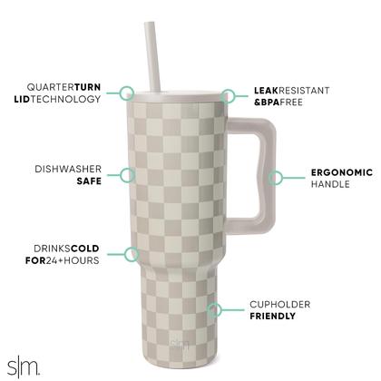 Imagem de Copo Simple Modern Trek Checkmate 1,2L com Alça e Canudo