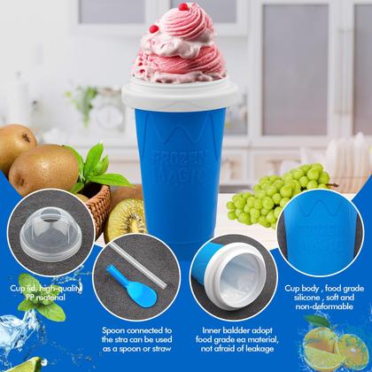 Imagem de Copo Slushy Maker Cup Copudy DIY Magic Squeeze com azul palha