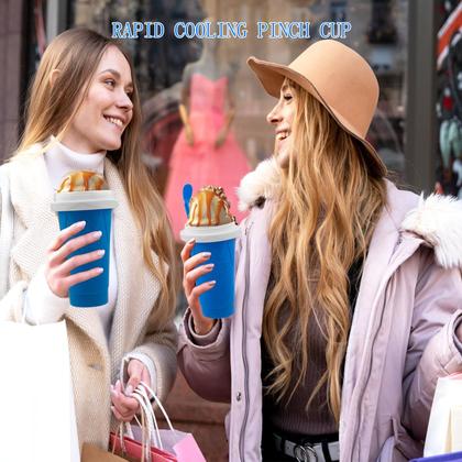 Imagem de Copo Slushy Maker Cup Copudy DIY Magic Squeeze com azul palha