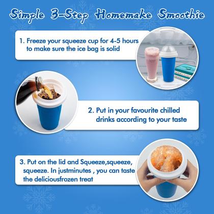 Imagem de Copo Slushy Maker Cup Copudy DIY Magic Squeeze com azul palha