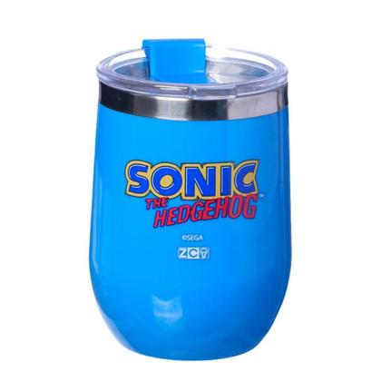 Imagem de Copo Sonic The Hedgehog Semi-térmico Azul 300ML Com Tampa Para Viagem Oficial SEGA - Zona Criativa