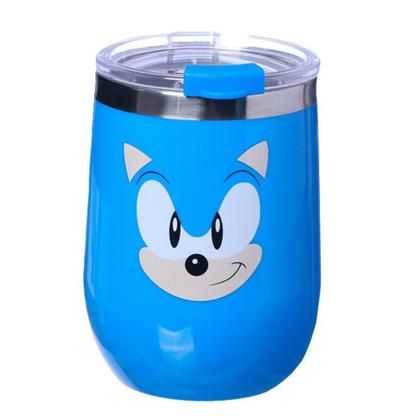 Imagem de Copo Sonic The Hedgehog Semi-térmico Azul 300ML Com Tampa Para Viagem Oficial SEGA - Zona Criativa