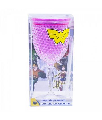 Imagem de Copo Taça Mulher Maravilha 300ml Gel Isolante Com Canudo DC Comics
