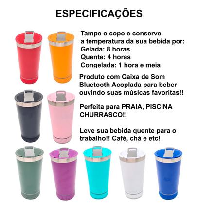 Copo Térmico 420ml Com Caixa De Som com LED Bluetooth Aço Inox Tampa Bebidas Gelada Quente Abridor de Garrafa Cerveja Café - WCS Imagem de Copo Térmico 420ml Com Caixa De Som com LED Bluetooth Aço Inox Tampa Bebidas Gelada Quente Abridor de Garrafa Cerveja Café