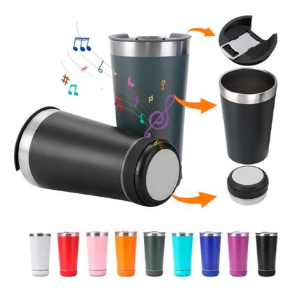 Copo Térmico 420ml Com Caixa De Som com LED Bluetooth Aço Inox Tampa Bebidas Gelada Quente Abridor de Garrafa Cerveja Café - WCS Imagem de Copo Térmico 420ml Com Caixa De Som com LED Bluetooth Aço Inox Tampa Bebidas Gelada Quente Abridor de Garrafa Cerveja Café