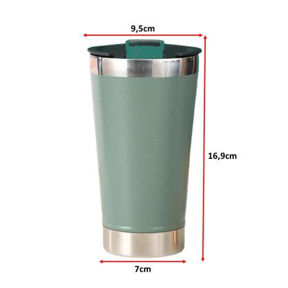 Imagem de Copo Termico 473mL Cerveja Com Tampa E Abridor Inox Parece Dupla AK5007