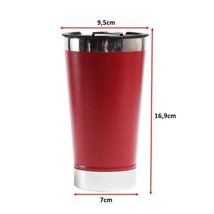 Imagem de Copo Termico 473mL Cerveja Com Tampa E Abridor Inox Parece Dupla AK5007