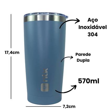 Imagem de Copo Térmico Avalon Cinza 570ml - Nautika