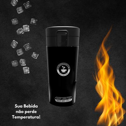 Imagem de Copo Termico Cafe Infusor Preta Garrafa Caneca Vacuum 380Ml