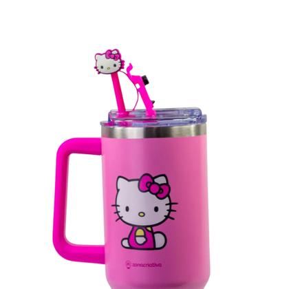Imagem de Copo Térmico Canecão Tumbler c/ Pingente Hello Kitty 1,15L Zona Criativa - 10025960