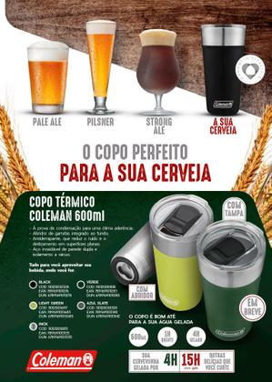 Imagem de Copo Térmico Coleman 600ml (Original) Garantia Vitalícia Com Tampa E Abridor Integrado