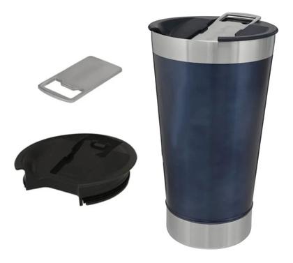 Imagem de Copo Térmico Com Abridor de Garrafa Tampa Churrasco Cerveja Chopp Copão 502ml Quente e Frio