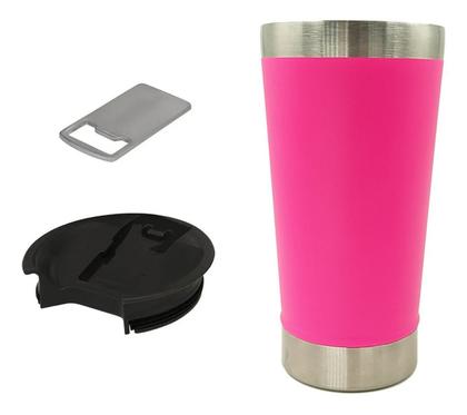 Imagem de Copo Térmico Com Abridor de Garrafa Tampa Churrasco Cerveja Chopp Copão 502ml Quente e Frio