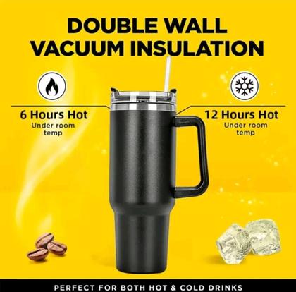 Imagem de Copo Térmico com Canudo 1200 ML Caneca  Garrafa de Água Café  Refrigerante Chá