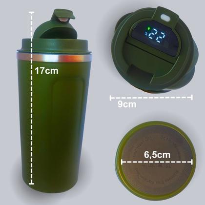Imagem de Copo Térmico Com Medidor De Temperatura De 500ml Cores