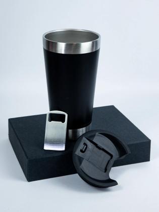 Imagem de Copo Térmico Com Tampa  e abridor para bebidas quentes e geladas