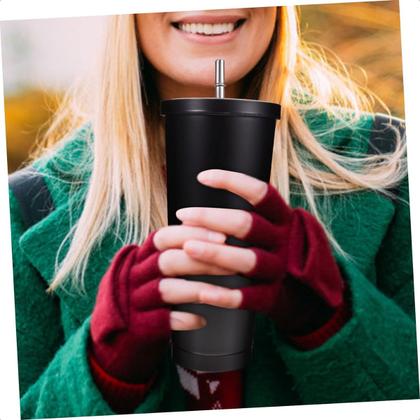 Imagem de Copo Térmico Com Tampa e Canudo Inox 500ml Para Café Bebidas