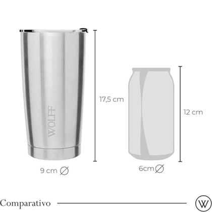 Imagem de Copo Térmico De Aço Inox Com Tampa 600 Ml Wolff