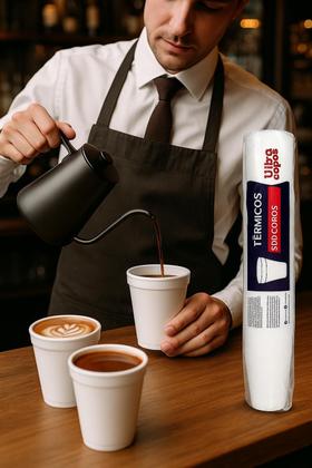 Imagem de Copo Termico De Isopor Com Tampa 180ml Café e Bebidas 50 Un