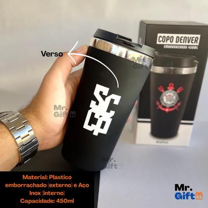Imagem de Copo Térmico Emborrachado Corinthians SCCP 450ml Oficial Licenciado