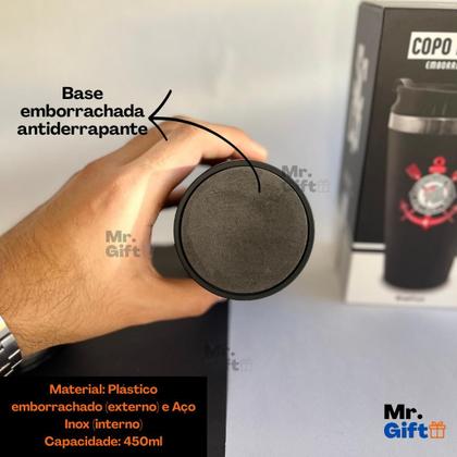Imagem de Copo Térmico Emborrachado Corinthians SCCP 450ml Oficial Licenciado