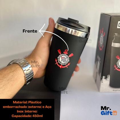 Imagem de Copo Térmico Emborrachado Corinthians SCCP 450ml Oficial Licenciado