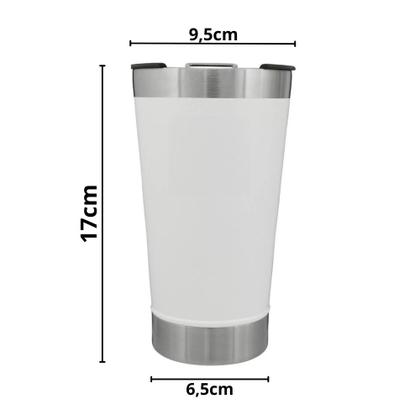 Imagem de Copo Térmico Fosco Metálico Brilhante Com Tampa 473ml Mantém Gelado e Quente Cores Variadas