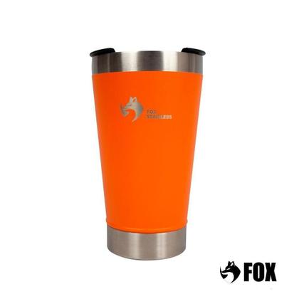 Imagem de Copo Térmico Fox Stainless Quente E Frio Com Tampa 473ml Laranja