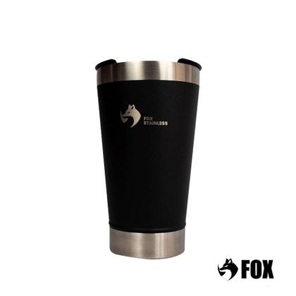 Imagem de Copo Térmico Fox Stainless Quente e Frio com Tampa 473ml Preto