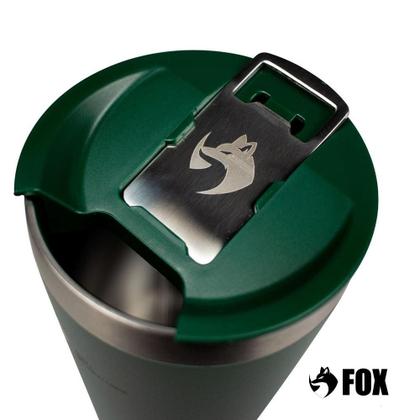 Imagem de Copo Térmico Fox Stainless Quente e Frio com Tampa 473ml Verde