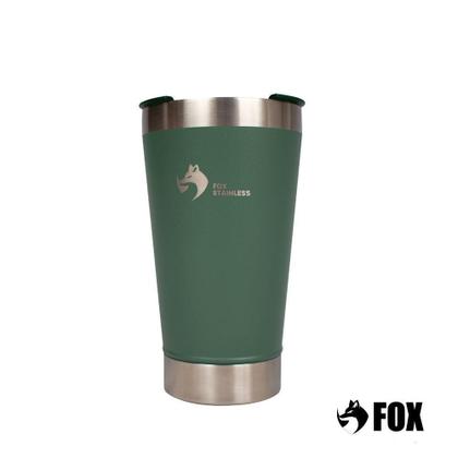 Imagem de Copo Térmico Fox Stainless Quente E Frio Com Tampa 473ml Verde