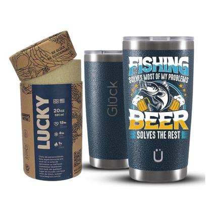 Imagem de Copo Térmico Gluck Lucky Future Fishing & Beer Solves 591Ml