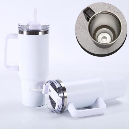 Imagem de Copo Térmico Grande 1200ml Parede Dupla com Canudo Bebidas Geladas e Quentes Alta Capacidade antivazamento