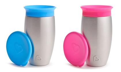 Imagem de Copo Térmico Inox 360 Com Tampa - ROSA - 296ml - Munchkin