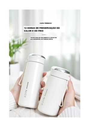 Imagem de Copo Térmico Inox 370 Ml Com Tampa Para Água Chá Café Caneca