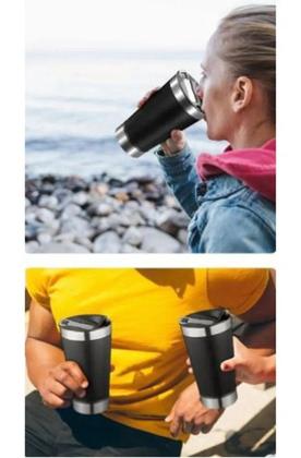 Imagem de Copo Térmico Inox 473ml Abridor De Cerveja Com Tampa Original AIKER AK-5007