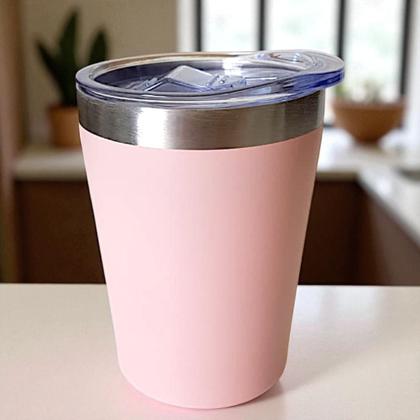 Imagem de Copo Térmico Inox Anti Vazamento Com Tampa Chopp Cerveja Café Bebidas 260ml