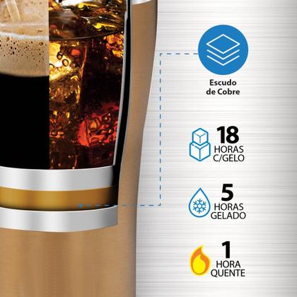 Imagem de Copo Térmico Inox Cerveja Café Bebidas Arell 500 Ml Original