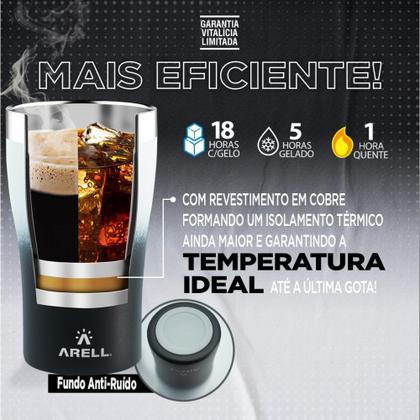 Imagem de Copo Térmico Inox Cerveja Café Bebidas Black White 500 Ml