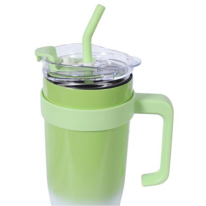 Imagem de Copo Térmico Inóx Com Canudo E Tampa Grande 1200ml 1.2litros