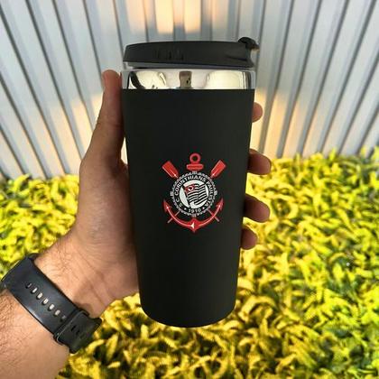 Imagem de Copo Térmico Inox Emborrachado Times Oficiais 450ml Brasfoot