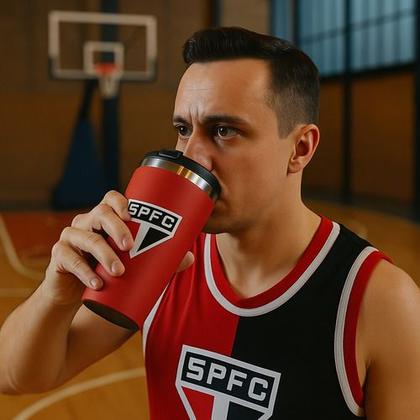 Imagem de Copo Térmico Inox Emborrachado Times Oficiais 450ml Brasfoot