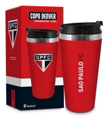 Imagem de Copo Térmico Inox Emborrachado Times Oficiais 450ml Brasfoot