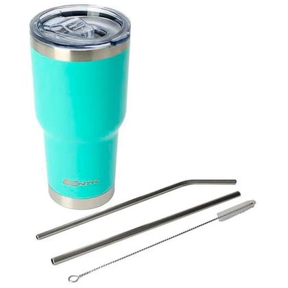 Imagem de Copo Térmico Inox Nautika Siluet 850ml Com Tampa E Canudos Quente e Frio Cerveja Ntk