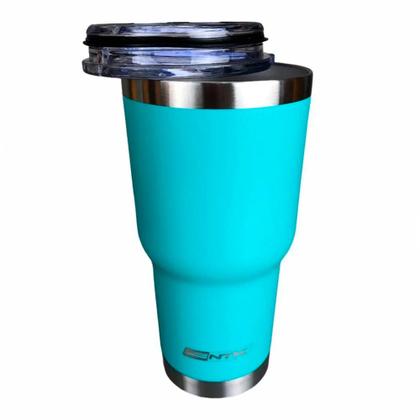 Imagem de Copo Térmico Inox Nautika Siluet 850ml Com Tampa E Canudos Quente e Frio Cerveja Ntk