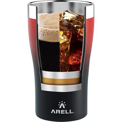 Imagem de Copo Térmico Inox Para Cerveja Café Bebidas Red Black 500 Ml