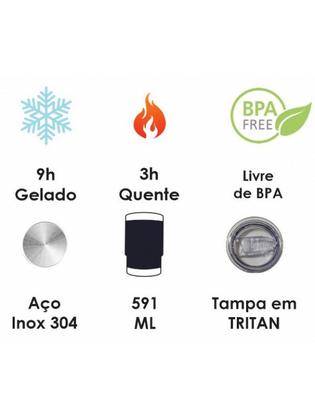 Imagem de Copo térmico inox parede dupla vácuo com tampa tritan lifek